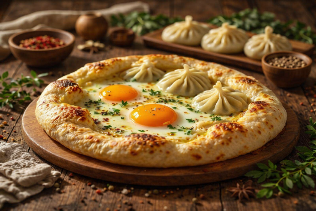 Вкусности для Радости 17 Домашнее хачапури с яйцом и хинкали с теплом и ароматом специй