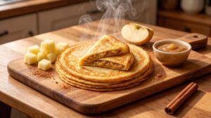 Блинчики с яблоком и корицей: горячие блинчики с ароматной яблочной начинкой